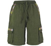 Guru-Boutique, Shorts Ethno Yoga en Goastyle, Olive, Lecoton, Size:S (46), Pantalons