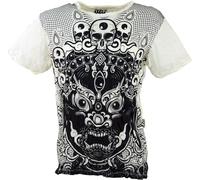 Guru-Boutique, T-shirt Sun Demon, Blanc, Ducoton, Size:XL, T-shirts `