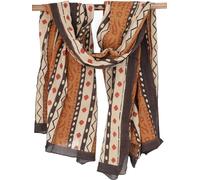 Guru-Boutique, Tissu Mince, Paréo, Tapisserie, Jupe Portefeuille, Robe Paréo 113, Brun, Coton, Size:Taille Unique, 190x120 cm, Serviettes Imprimées