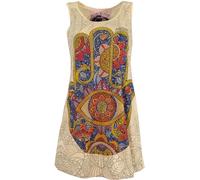 Guru-Boutique, Top, Chemise Longue et Mini-robe en Miroir, Fatimas Hand/ivoire, Ducoton, Size:M (40), T-shirts Imprimés `Sura