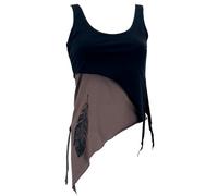 Guru-Boutique, Top Elfe du Festival en Coton Biologique, top à Couches, Pixitop, Noir, Ducoton, Size:M (40), T-shirts de Haut de Gamme