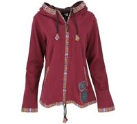 Guru-Boutique, Veste Ethnique du Népal, Veste Brodée, Bordeaux, Ducoton, Size:M (40), Vestes et Gilets Boho