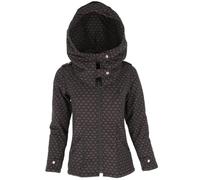 Guru-Boutique, Veste Festival de Goa `Fleur de Vie`, Veste à Capuche Large, Noir/Marron, Coton, Size:S/M (38), Vestes et Gilets Boho