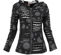 Guru-Boutique, Veste Patchwork Goa, Veste à Capuche Boho, Noir, Coton, Size:XL (44), Vestes et Gilets Boho