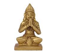 GURU JEE™ Statue en laiton faite à la main - Mère déesse Parvati Maa Idol Murti assis - Cadeau religieux pour le temple Puja Mandir - Décoration d'intérieur