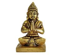 GURU JEE™ Statue en laiton faite à la main - Mère déesse Parvati Maa Idol Murti assis - Cadeau religieux pour le temple Puja Mandir - Décoration d'intérieur