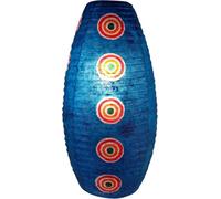 Guru-Shop Abat-jour en Papier Lokta Ovale, Lampe Suspendue Corona Retro, Bleu, PapierLokta, La Couleur : Bleu, 52x29x29 cm, Lampes de Plafond Asiatiques Lampes en Papier Tissu