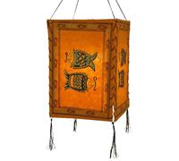 Guru-Shop Abat-jour en Papier Lokta, Plafonnier en Papier Fait Main - Orange Poisson, PapierLokta, 28x18x18 cm, Lampes de Plafond Asiatiques Lampes en Papier Tissu