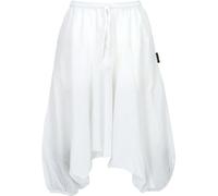 GURU SHOP Aladin Pantalon bouffant en coton imprimé 7/8 pour femme, Blanc., 38