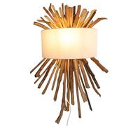 GURU SHOP Applique murale/Lampe murale, Fabriquée à la main à partir de matériaux naturels, bois flotté, coton - Modèle Mandalika, 80x55x22 cm