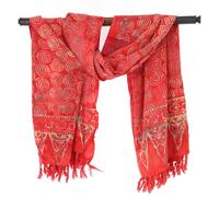 GURU SHOP Bali Batik Sarong tenture murale, jupe portefeuille, robe sarong, serviette de plage, homme/femme, orange, synthétique, taille : taille unique, Rouge/3, taille unique