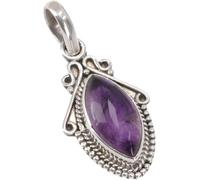 GURU SHOP Boho Pendentif indien en argent 3 x 1 cm, normal, Argent sterling, Pas de pierre précieuse