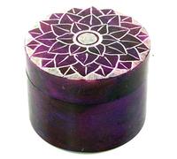 Guru-Shop Boîte à Savon, Boîte à Bijoux Chakra - Sahasrara, Violet, 4x5x5 cm, Boîtes, Coffrets Cercueils