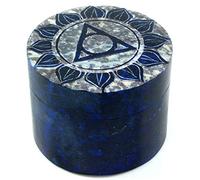 Guru-Shop Boîte à Savon, Boîte à Bijoux Chakra - Vishuddha, Bleu, 4x5x5 cm, Boîtes, Coffrets Cercueils