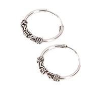GURU SHOP Boucles d'oreilles créoles ethniques en argent bohème - 1,8 cm - Modèle 8