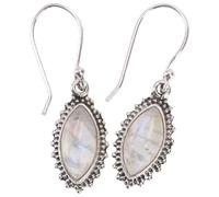 GURU SHOP Boucles d'oreilles indiennes en argent, boucles d'oreilles ethniques filigranes, ornement pendant, rouge, normal, Argent sterling, Pas de pierre précieuse