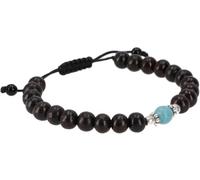 GURU SHOP Bracelet Tibétain Main Mala Bijoux Bouddhiste Unisexe | Réglable individuellement, environ 8 mm de diamètre, perles en bois et turquoise