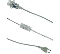 GURU SHOP Câble de Connexion, Câble de Prise, Câble D`alimentation 3 m, Câble de Lampe Avec Interrupteur et Prise - Emballage Individuel, Transparent, E14, Couleur : Transparent, E14