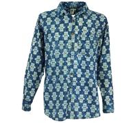 GURU SHOP Chemise décontractée à manches longues pour homme avec impression africaine en coton