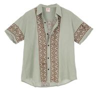 GURU SHOP Chemise naturelle d'Inde, chemise ethnique beige pour homme, coton, Sauge, XXL