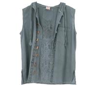 GURU SHOP Chemise naturelle d'Inde, haut à capuche - Gris colombe - Pour homme - Coton - Taille : L, gris tourterelle, XL