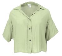 GURU SHOP Chemisier bohème basique à manches courtes - Chemisier d'été large pour femme - Synthétique, Sauge, 42