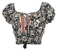 GURU SHOP Chemisier chic hippie femme rose synthétique taille 38, noir/beige, 40