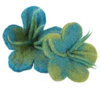 GURU SHOP Chouchou à cheveux « Fleur en feutre », fleur feutrée à la main - Turquoise/vert