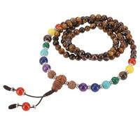 GURU SHOP Collier de prière tibétain Chakra Mala Bouddha / Lave