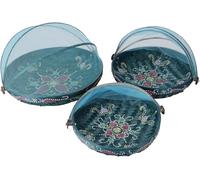 Guru-Shop Corbeille à Fruits Moustiquaire en 3 Tailles - Turquoise/peinte, Turquoise, Taille : Ensemble de 3, Accessoires de Cuisine et Divers