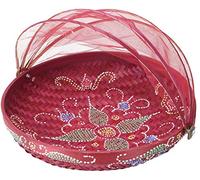 Guru-Shop Corbeille de Fruits Moustiquaire en 3 Tailles - Rouge Vin/peinte, Taille : 25 cm Ø, Accessoires de Cuisine et Divers