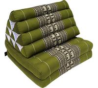 Guru-Shop Coussin Thaï, Coussin Triangulaire, Kapok, lit de Jour Avec 2 Coussins - Hennagreen, Vert, 30x50x120 cm, Coussin Thai/2 Supports