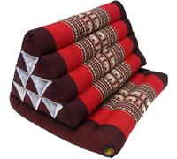 Guru-Shop Coussin Thaï, Oreiller Triangulaire, Kapok, lit de Jour Avec 1 Support - Marron/rouge, Rouge, 30x50x75 cm, Coussin Thai/pad 1