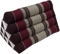 GURU SHOP Coussin thaï triangulaire, coussin triangulaire, kapok - Marron/bordeaux - 30 x 30 x 50 cm