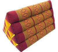 Guru-Shop Coussin triangle Thaï Coussin triangulaire Kapok Rouge/orange 30 x 30 x 50 cm