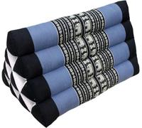 Guru-Shop Coussin triangle Thaï Coussin triangulaire Kapok Rouge/orange 30 x 30 x 50 cm, Coton, Schwarz/Blau