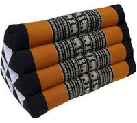 Guru-Shop Coussin triangle Thaï Coussin triangulaire Kapok Rouge/orange 30 x 30 x 50 cm noir/orange