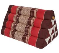 Guru-Shop Coussin triangle Thaï Coussin triangulaire Kapok Rouge/orange 30 x 30 x 50 cm Weinrot/Schwarz