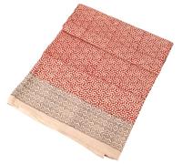 Guru-Shop Couvre-lit Imprimé en Bloc, Jeté de Canapé de Lit, Tenture Murale Faite Main, écharpe Murale - Design 2, Rouge, Ducoton, Taille : Double 225x275 cm, Couvre-lits Avec Impression en Bloc