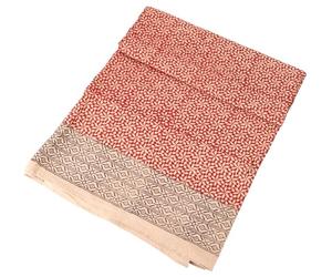 Guru-Shop Couvre-lit Imprimé en Bloc, Jeté de Canapé de Lit, Tenture Murale Faite Main, écharpe Murale - Design 2, Rouge, Ducoton, Taille : Double 225x275 cm, Couvre-lits Avec Impression en Bloc