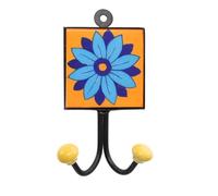 Guru-Shop Crochet Mural Double Avec Tuile n ° 13., 15x10x5,5 cm, Crochets Indiens Avec des Carreaux