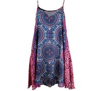 GURU SHOP Dashiki Mini robe de plage à bretelles pour femme Bleu synthétique Taille 38, lilas/fuchsia, 40