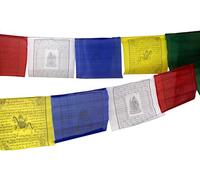 GURU SHOP Drapeau de prière tibétain en différentes longueurs 10 fanions - 2,40 m/viscose, synthétique, taille : 1 pièce