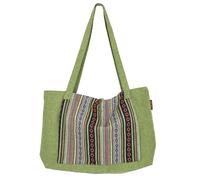 GURU SHOP Ethno Sac pour tapis de yoga, sac pour tapis de yoga, sac de plage, sac de shopping - Couleur lin, homme/femme, coton, 30 x 45 x 15 cm, Sac pour tapis de yoga, vert, Taille unique