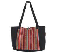 GURU SHOP Ethno Sac pour tapis de yoga, sac pour tapis de yoga, sac de plage, sac de shopping - Noir, homme/femme, coton, taille : taille unique, 30 x 45 x 15 cm, sacs pour tapis de yoga