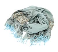 GURU SHOP Foulard en coton imprimé indien, écharpe légère à imprimé bloc, sarong, serviette de plage, homme/femme, rose, coton, taille : taille unique, aqua, taille unique