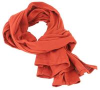 GURU SHOP Foulard en coton indien, écharpe légère, en mousseline de coton, 50 x 150 cm, orange rouge, pour homme/femme, coton
