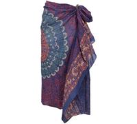 GURU SHOP Foulard fin, sarong, tenture murale, mandala, robe sarong, homme/femme, rouge, coton, taille : taille unique, Modèle 16, taille unique