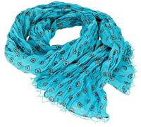 GURU SHOP Foulard indien en coton léger avec impression dorée pour homme/femme, rose, coton, taille : taille unique, turquoise, taille unique
