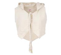 GURU SHOP Goa Psytrance Gilet Pixi Boho Gilet court pour femme Blanc naturel, blanc naturel, 42